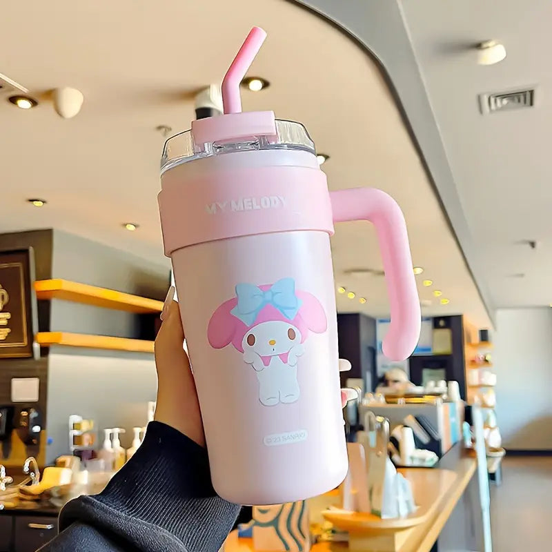 Personalized Cartoon Design Straw Kuromi Mug ( pack of 1 )