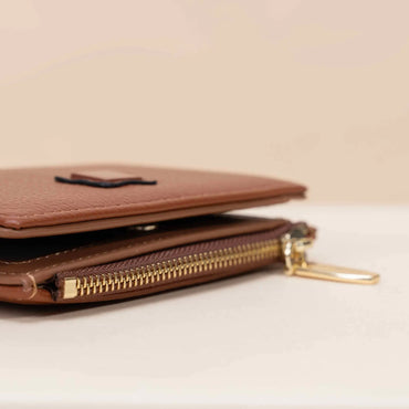 Small Classic Bi-Fold Women’s Wallet – Slim Purse with 4 Card Slots, Coin Zipper Pocket, Long Bill