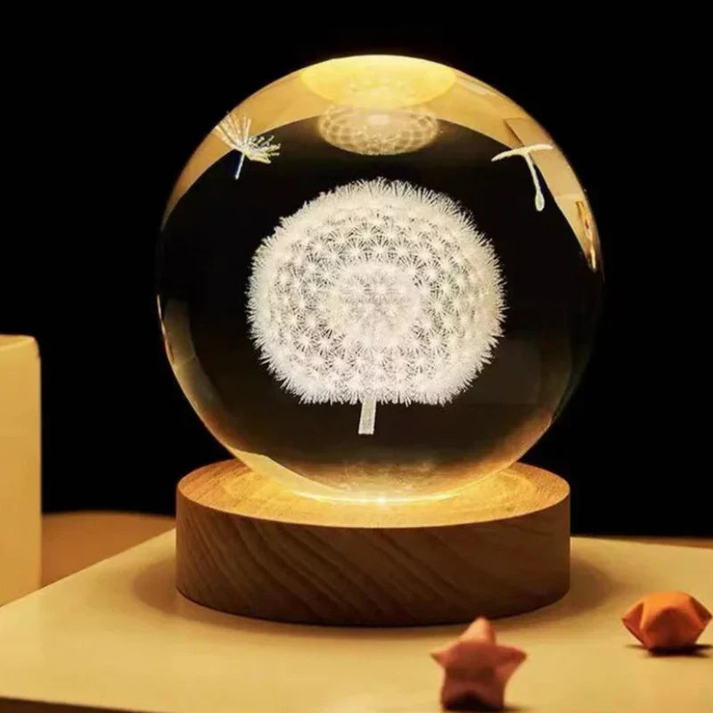 3D Crystal Enchant Your Space with the Radiance of the Crystal Ball Lamp