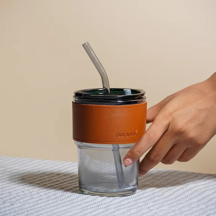 Personalized Leather glass tumbler
