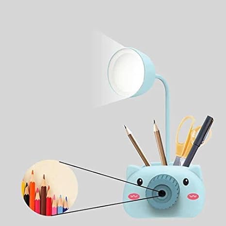 Cute Cartoon LED Reading Light Pen Holder