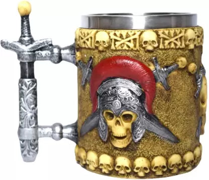 3D Pirates Skull Bone Stainless Steel Coffee (400 ml) Stainless Steel Coffee Mug (400 ml)