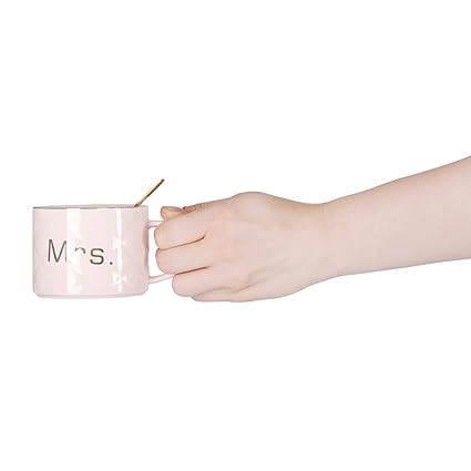 Mr and Mrs Ceramic mug || Couple Coffee Cup and Tea Mugs with Heart Shape Saucer || Microwave Safe, Dishwasher Safe| Valentine Day Gift Pink Mug.