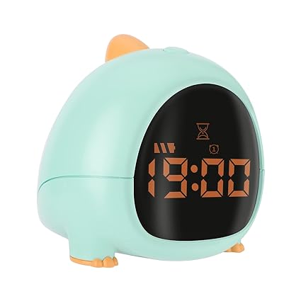 Cute Dinosaur Alarm Clock with USB Charging Port, 2 Alarms Loud LED Display, Snooze Function, Desk Clock Adjustable Ringtone Timed Reminder Dual Alarms, Snooze, Digital Display, Nap Timer, 8 Levels Adjustable Volume for Kids