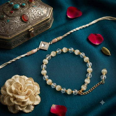 Luxury Rakhi & Bracelet Gift Set for Brother