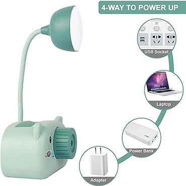 Cute Cartoon LED Reading Light Pen Holder