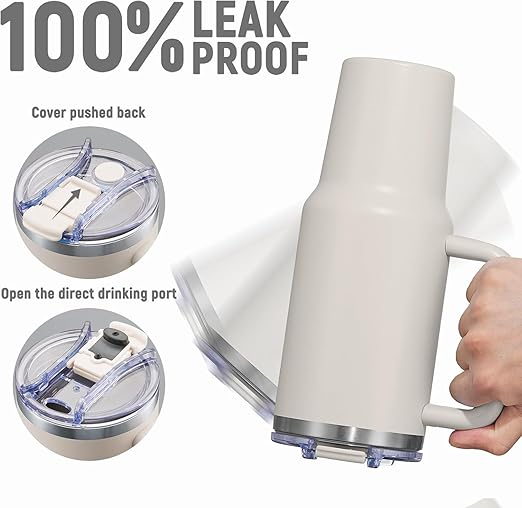 Stainless Steel Tumbler with Straw – Matte Finish & Insulated 1.2L