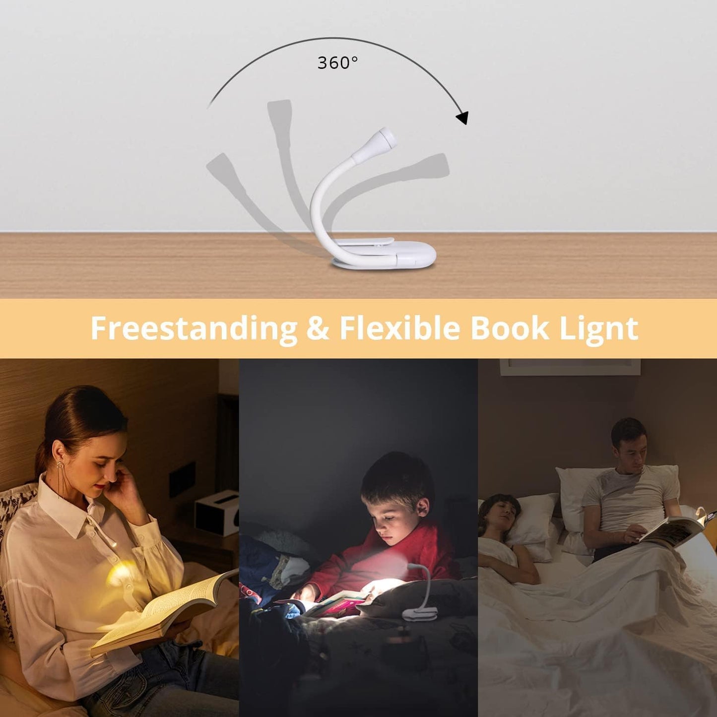 Reading Light Book Lamp for Book Reading ( Design Marker Pen Set FREE )