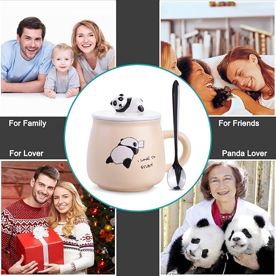 Cute Panda Mug with Lid Panda Mug 400ml