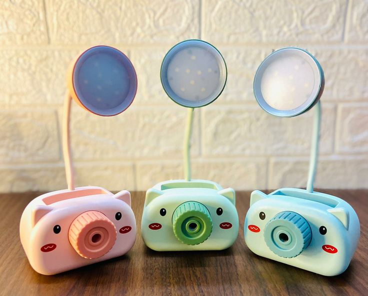 Cute Cartoon LED Reading Light Pen Holder