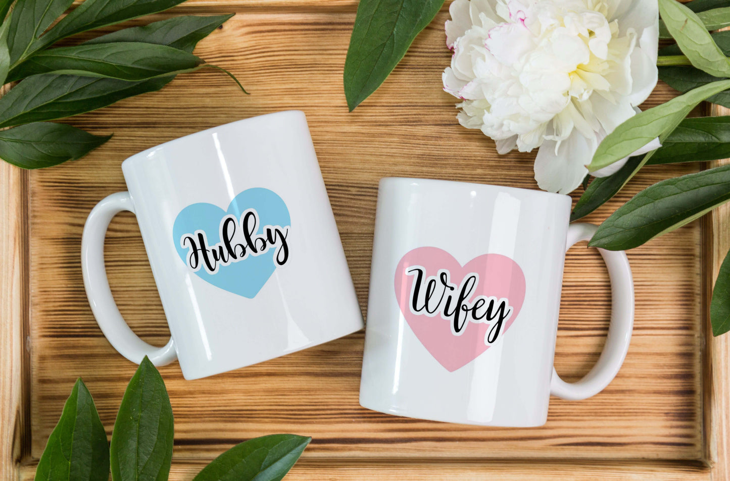 Customized Ceramic Mug ( Hubby and Wifey )