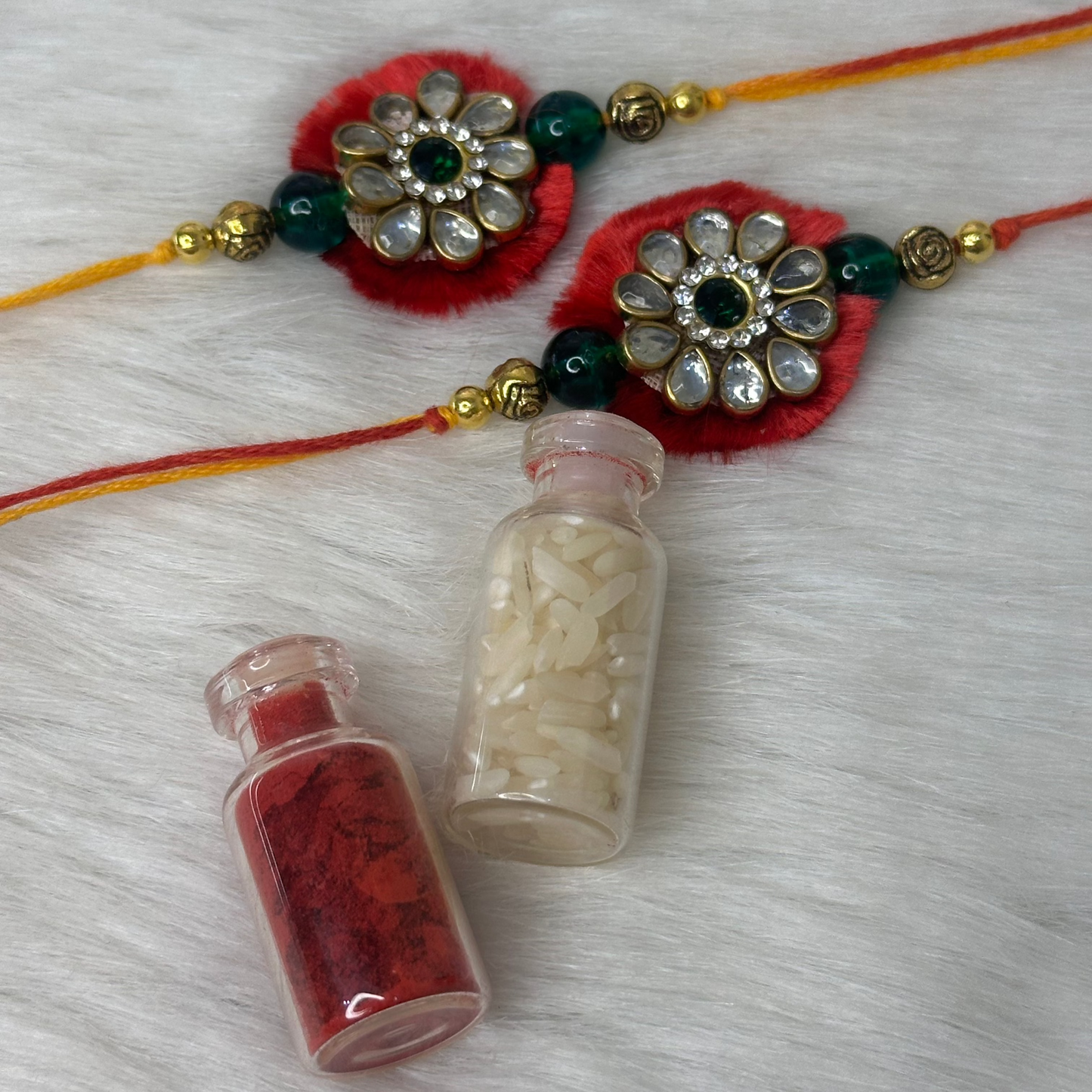 Sibling Love Rakhi Gift Set – 2 Rakhis, Cushion, Mug & Ritual Set