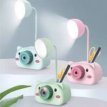 Cute Cartoon LED Reading Light Pen Holder