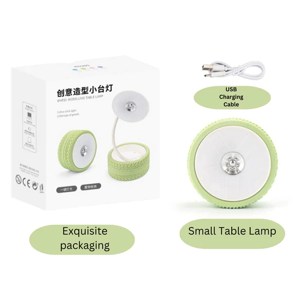 Tyre Wheel LED Table Lamps Desk Kids Bedroom Rechargeable Night Light