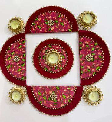 Luxury Lotus Motif Tealight Rangoli Set