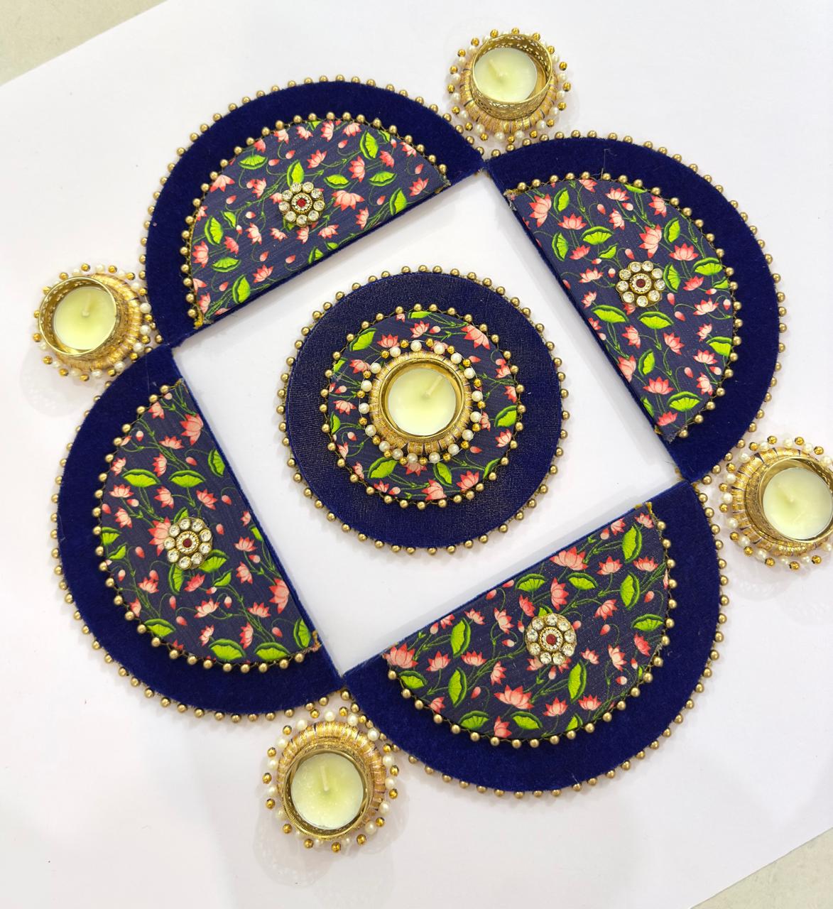 Luxury Lotus Motif Tealight Rangoli Set