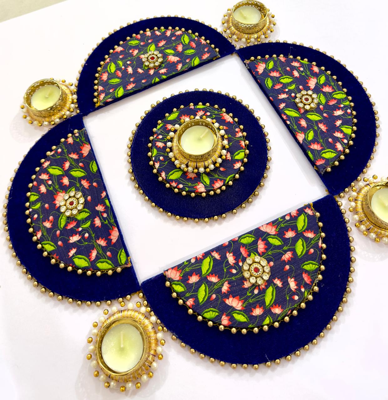 Luxury Lotus Motif Tealight Rangoli Set