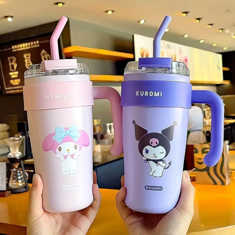 Personalized Cartoon Design Straw Kuromi Mug ( pack of 1 )