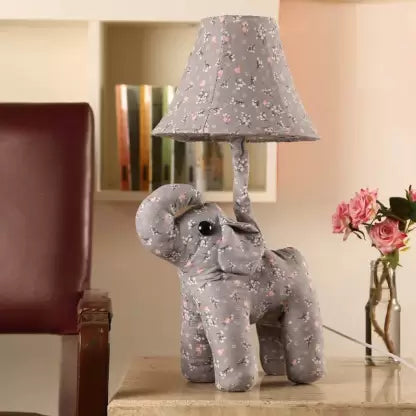 Elephant Table Lamp with Soft Toy for Living Room Table Lamp (54 cm, Grey)
