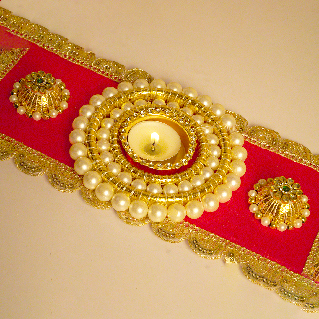 Royal Pearl & Sequin Single Tealight Holder