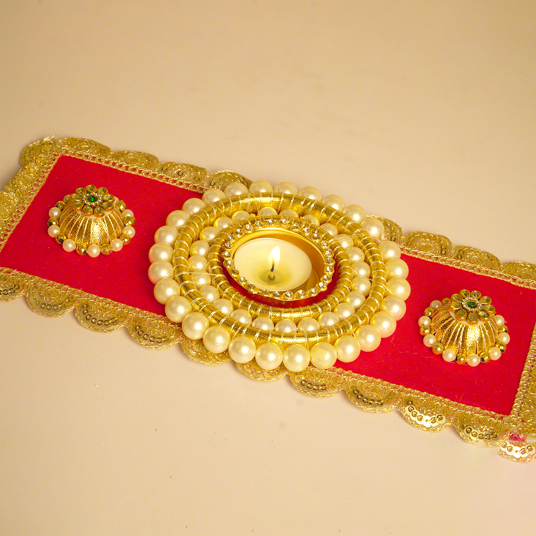 Royal Pearl & Sequin Single Tealight Holder