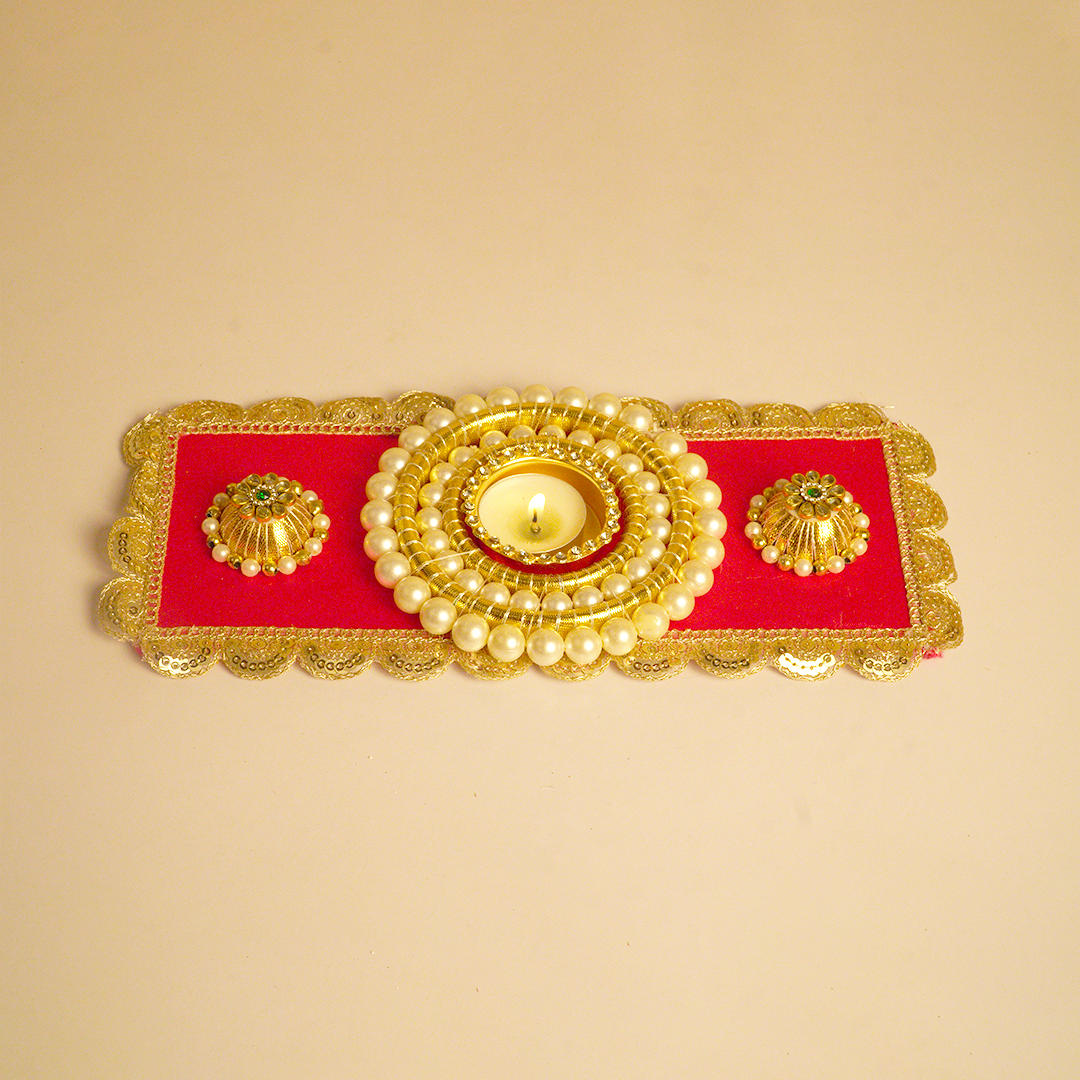 Royal Pearl & Sequin Single Tealight Holder