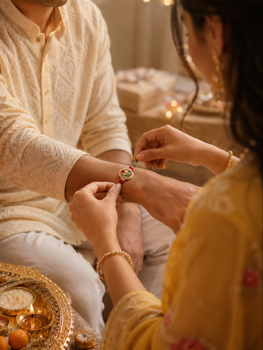 Designer Watch Rakhi for Brother | Premium Crystal Watch Rakhi
