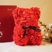 Rose Teddy Bear – Romantic Artificial Flower Bear Gift for Love & Special Moments