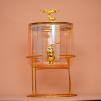 Reindeer Crown Glass Beverage Dispenser