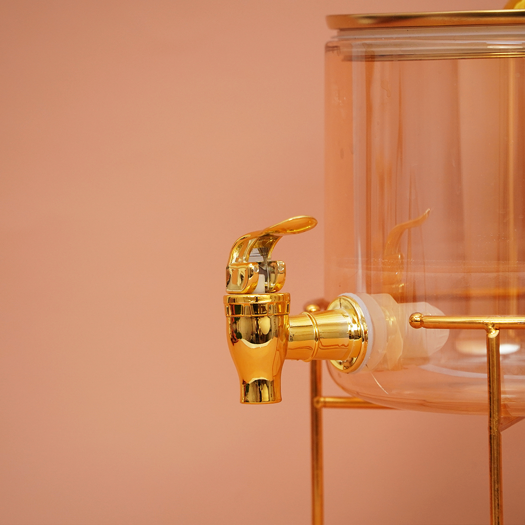 Reindeer Crown Glass Beverage Dispenser