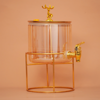 Reindeer Crown Glass Beverage Dispenser