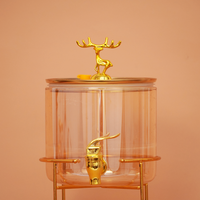Reindeer Crown Glass Beverage Dispenser