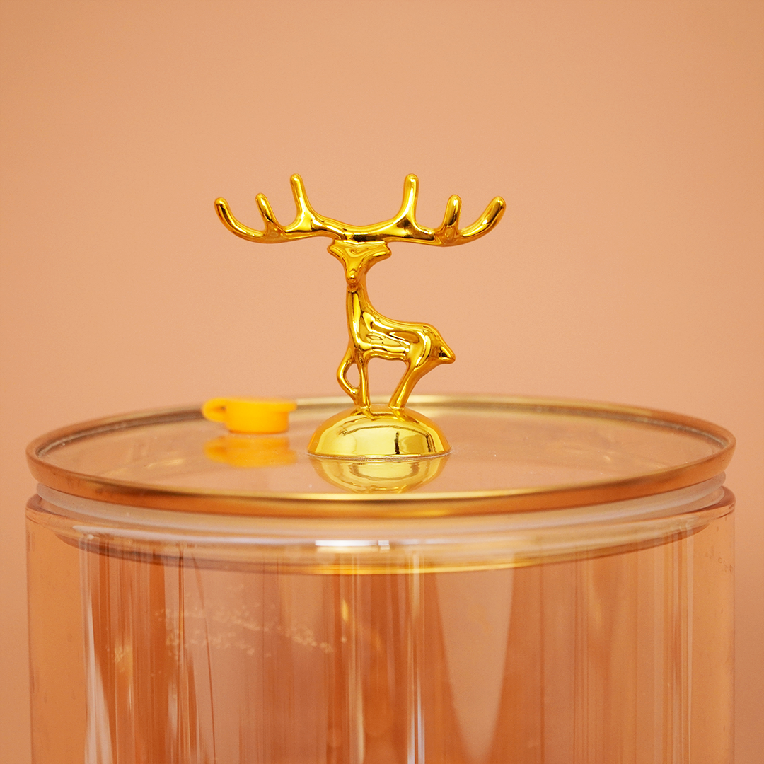 Reindeer Crown Glass Beverage Dispenser