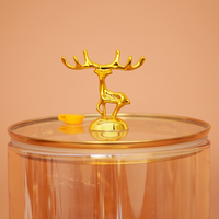 Reindeer Crown Glass Beverage Dispenser