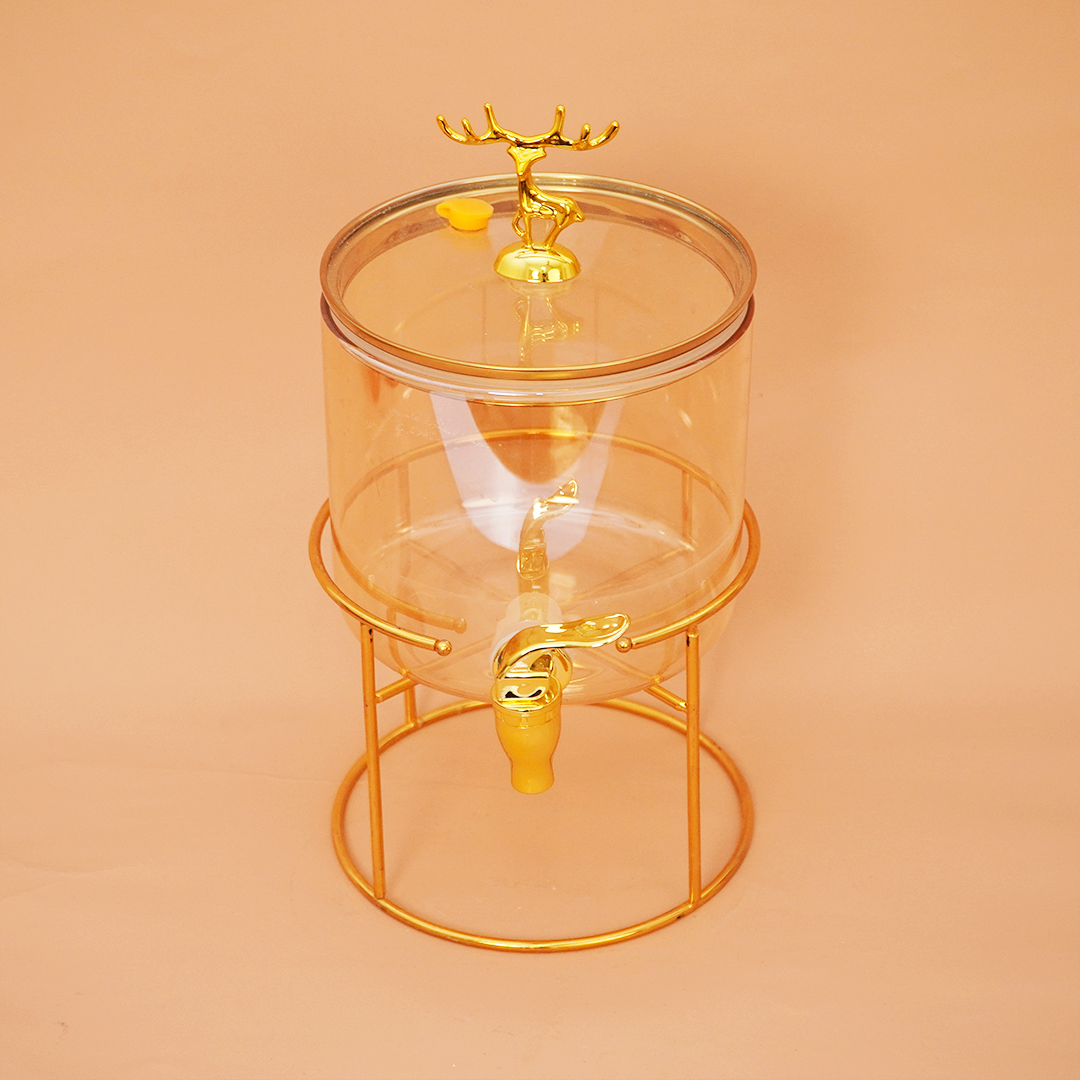 Reindeer Crown Glass Beverage Dispenser