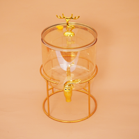Reindeer Crown Glass Beverage Dispenser