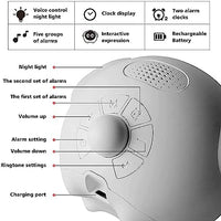 Emoji Alarm Clock Night Light Lamp Dual Alarm Setting, Adjustable Brightness Digital Clock