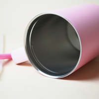 Blush Dark Pink Lid Premium Insulated Tumbler with Handle & Straw