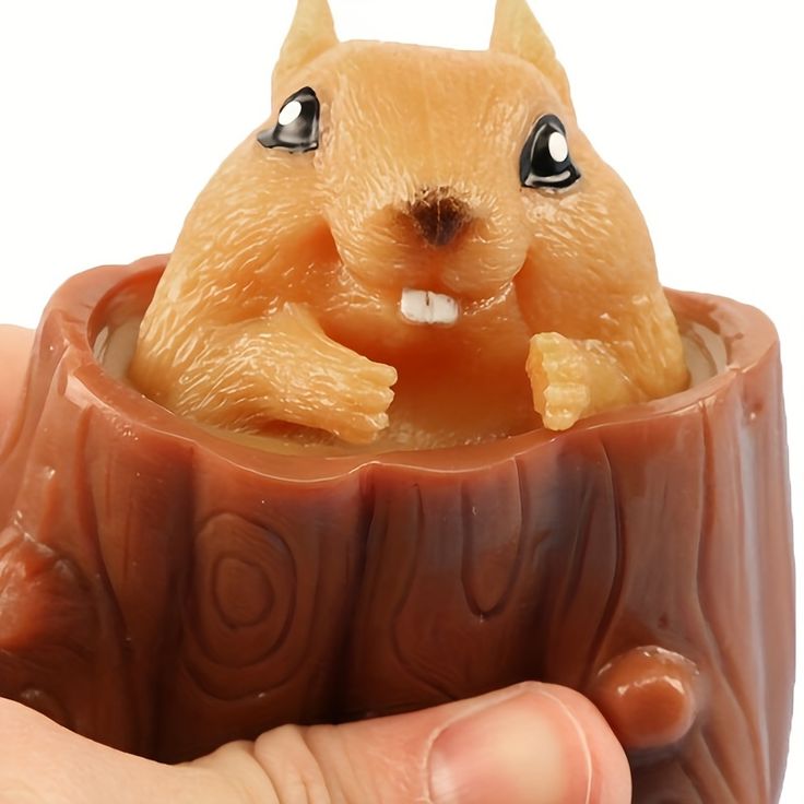 Funny Squirrel Shape Stress Relief, Sensory Squishy, Soft, Stretchable, Pen Holder