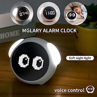 Emoji Alarm Clock Night Light Lamp Dual Alarm Setting, Adjustable Brightness Digital Clock