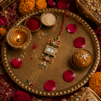 Traditional Indian craftsmanship with a luxurious touch  Rakhi .