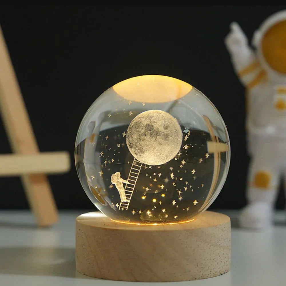 3D Crystal Enchant Your Space with the Radiance of the Crystal Ball Lamp