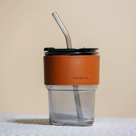 Personalized Leather glass tumbler