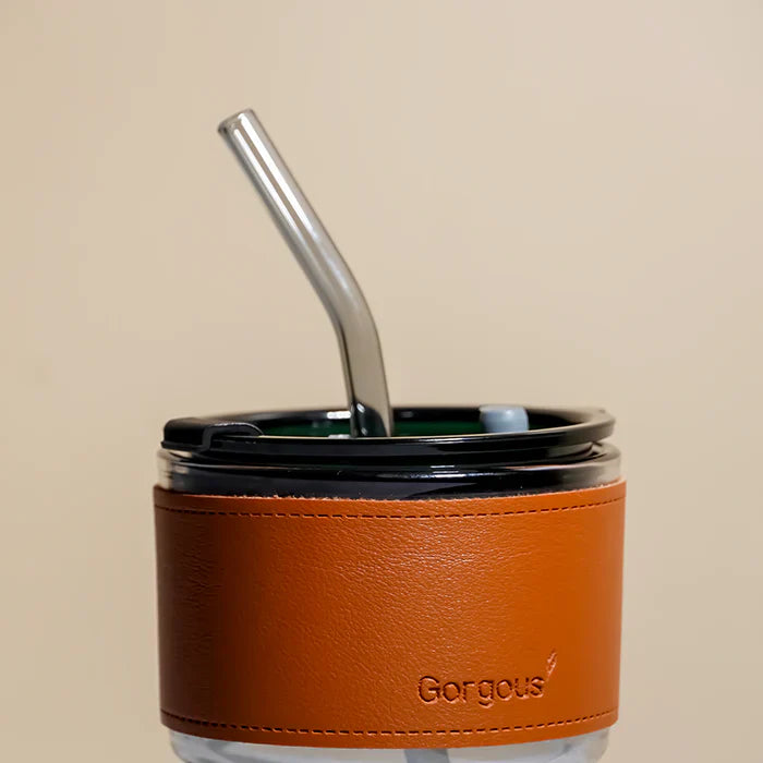 Personalized Leather glass tumbler