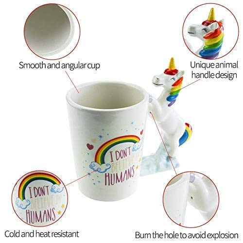 Unicorn Mug 3D Creative Art Coffee Mug Ceramic Milk Cups Travel Mug with Unicorn Handle