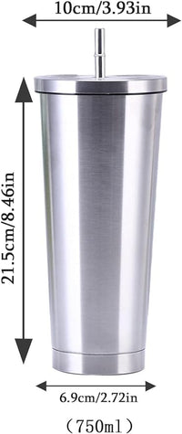 Stainless Steel Straw Tumbler – 470ml / 520ml | Insulated & Sleek Design 🥤✨