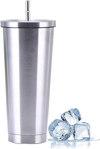 Stainless Steel Straw Tumbler – 470ml / 520ml | Insulated & Sleek Design 🥤✨