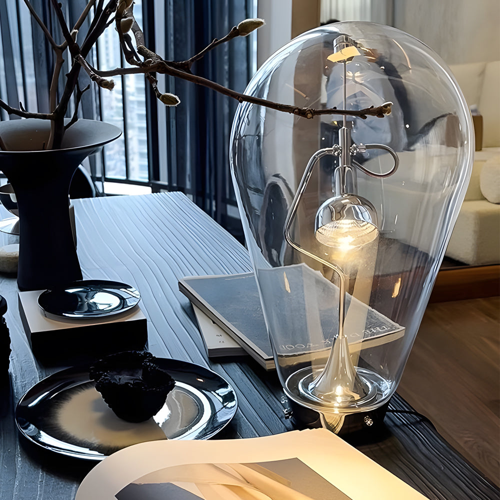 Industrial Magnet Control Glass Table Lamp