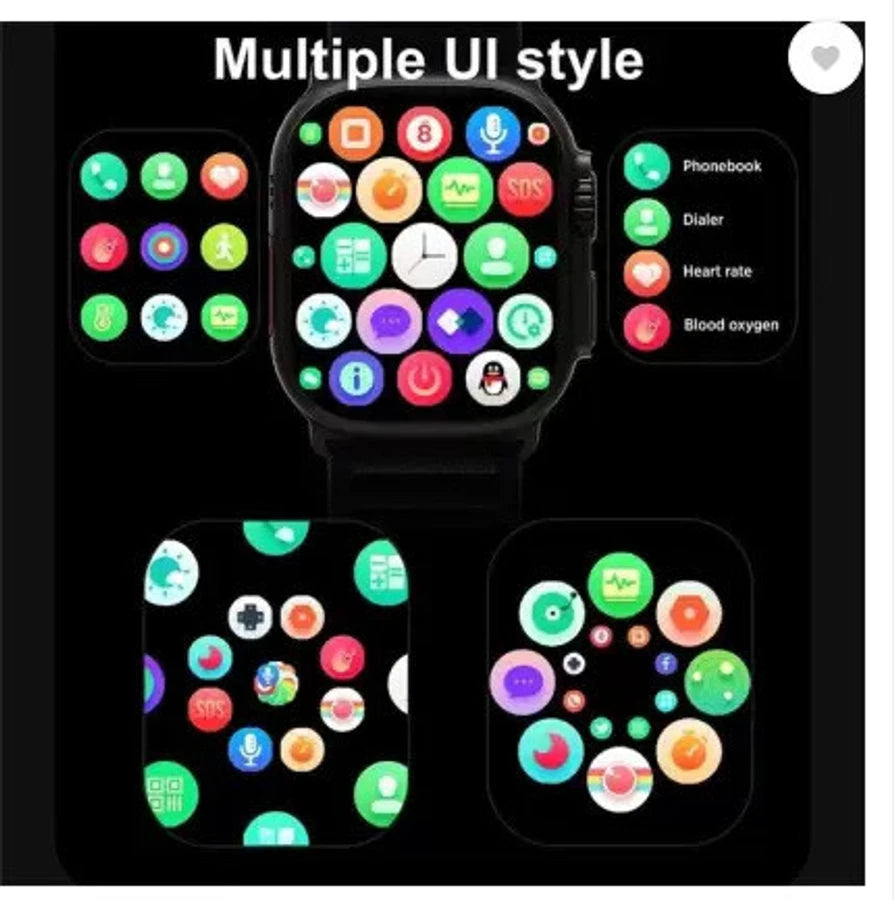 Ultra 7-in-1 Smart Watch Combo | 6 Premium Straps, Wireless Charger & HD Display