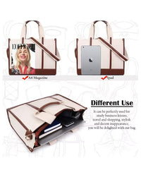 Casual Luxe: Two-Compartment Canvas Handbag